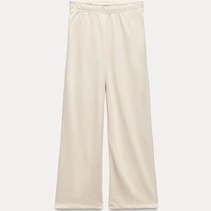 Cream Women's Wide Leg lounge Pants with elastic waistband never worn